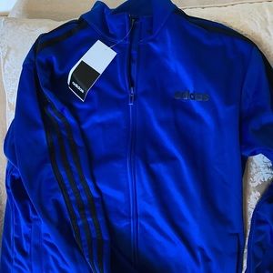 NEW adidas navy jacket with black stripes